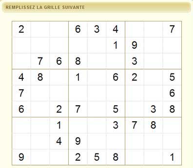 Nouveau jeu de sudoku